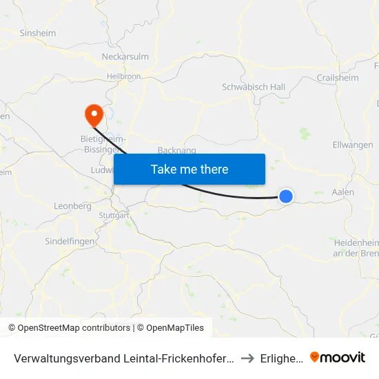 Verwaltungsverband Leintal-Frickenhofer Höhe to Erligheim map