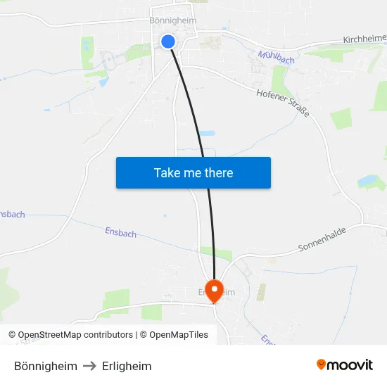 Bönnigheim to Erligheim map
