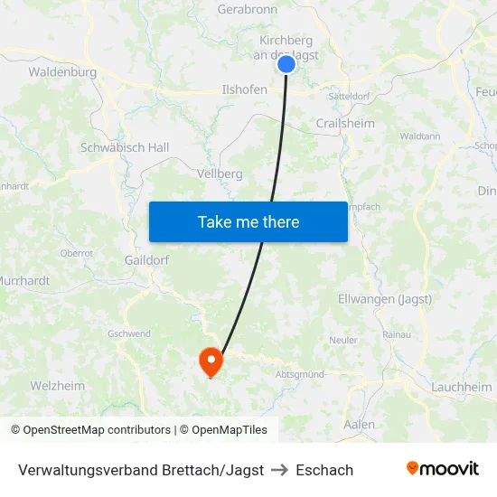 Verwaltungsverband Brettach/Jagst to Eschach map