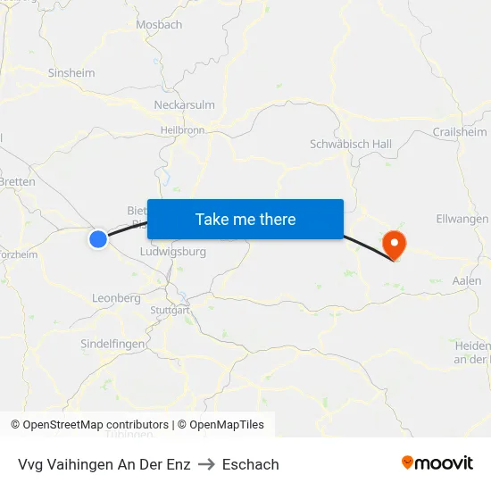 Vvg Vaihingen An Der Enz to Eschach map