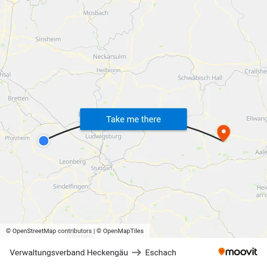 Verwaltungsverband Heckengäu to Eschach map