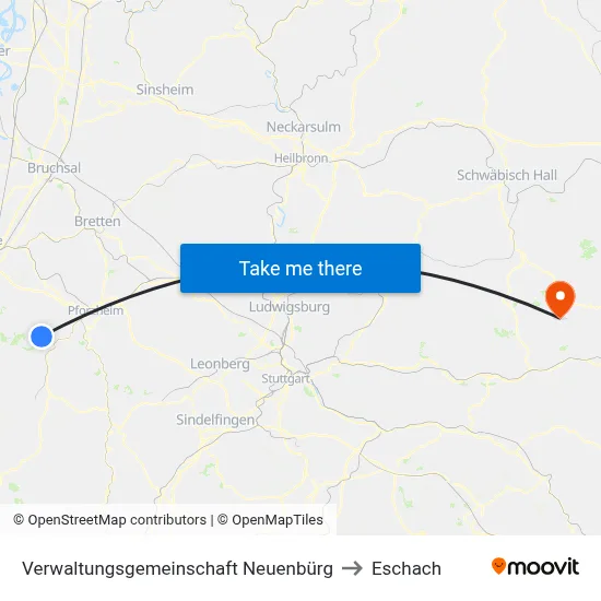 Verwaltungsgemeinschaft Neuenbürg to Eschach map