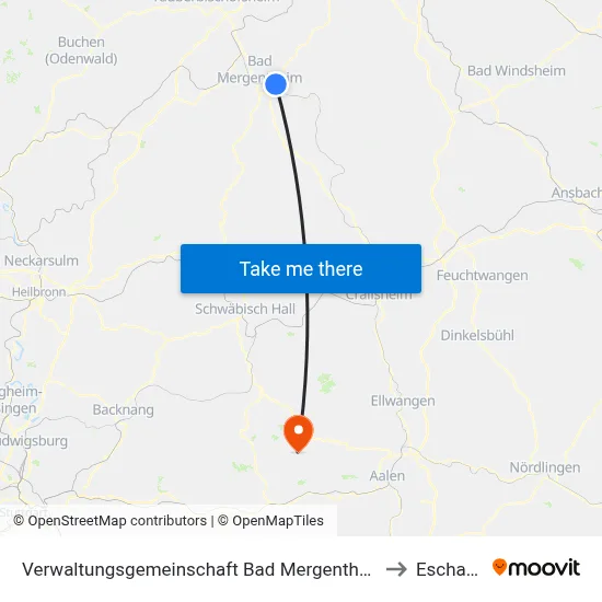 Verwaltungsgemeinschaft Bad Mergentheim to Eschach map
