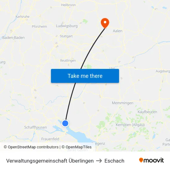 Verwaltungsgemeinschaft Überlingen to Eschach map