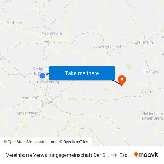 Vereinbarte Verwaltungsgemeinschaft Der Stadt Bietigheim-Bissingen to Eschach map