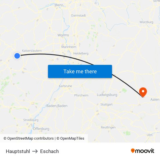 Hauptstuhl to Eschach map