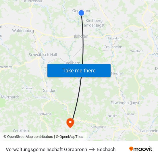 Verwaltungsgemeinschaft Gerabronn to Eschach map