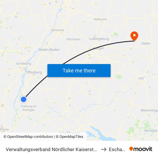 Verwaltungsverband Nördlicher Kaiserstuhl to Eschach map