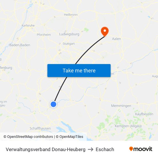 Verwaltungsverband Donau-Heuberg to Eschach map