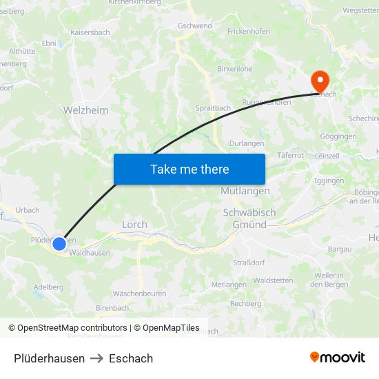 Plüderhausen to Eschach map