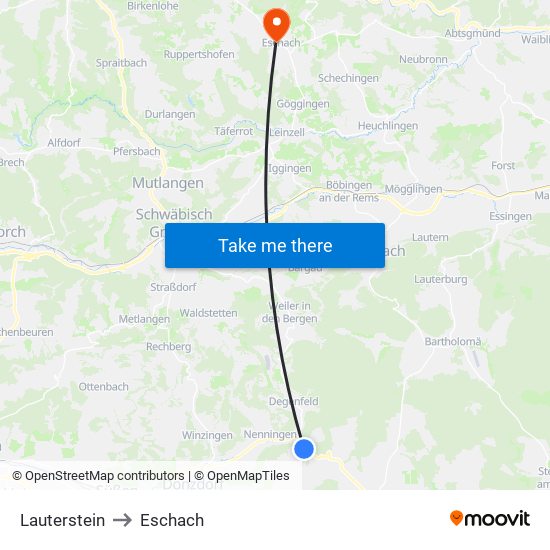 Lauterstein to Eschach map