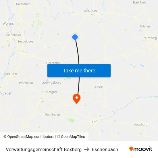 Verwaltungsgemeinschaft Boxberg to Eschenbach map