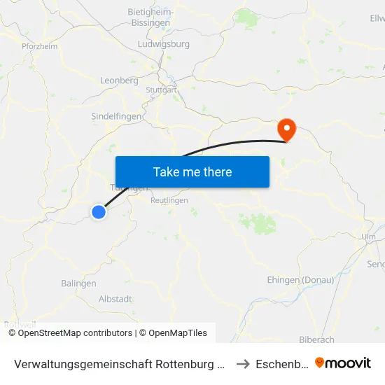 Verwaltungsgemeinschaft Rottenburg am Neckar to Eschenbach map