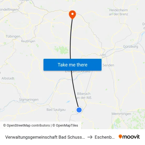 Verwaltungsgemeinschaft Bad Schussenried to Eschenbach map