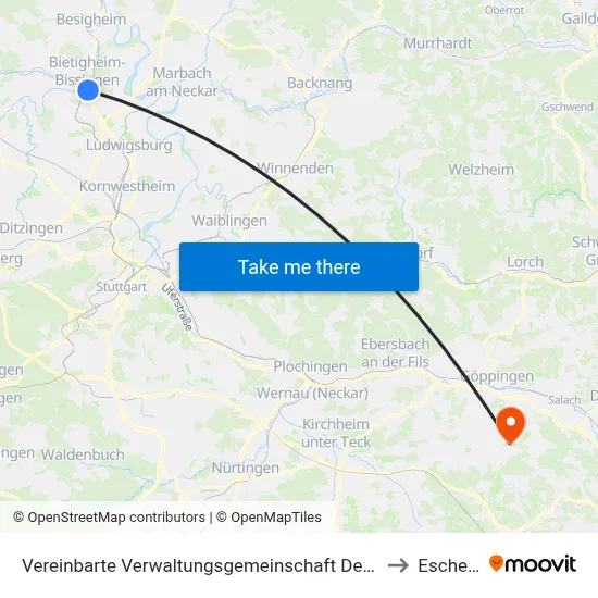 Vereinbarte Verwaltungsgemeinschaft Der Stadt Bietigheim-Bissingen to Eschenbach map