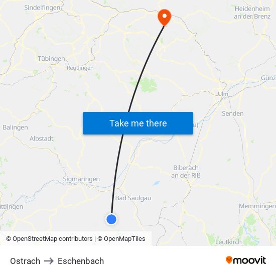 Ostrach to Eschenbach map