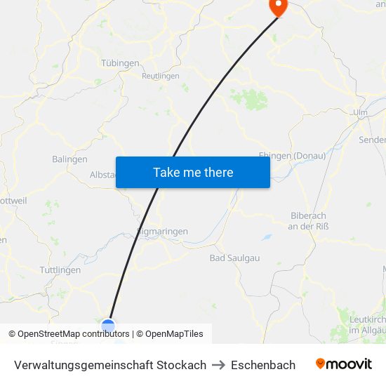 Verwaltungsgemeinschaft Stockach to Eschenbach map