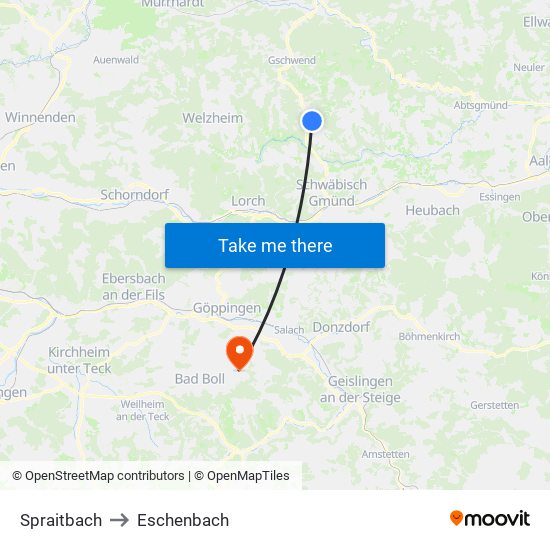 Spraitbach to Eschenbach map