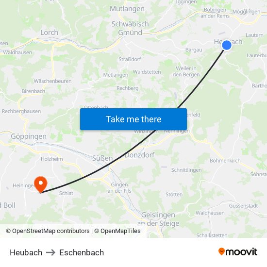 Heubach to Eschenbach map
