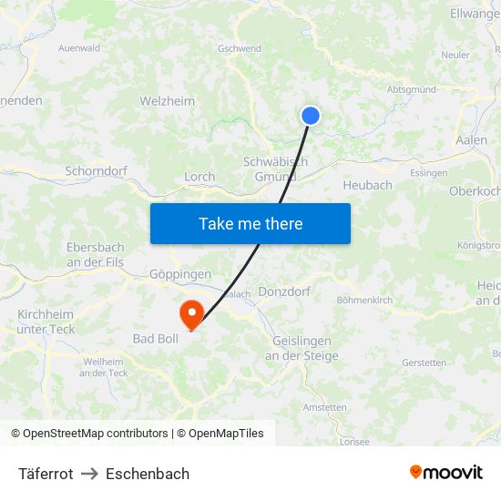 Täferrot to Eschenbach map