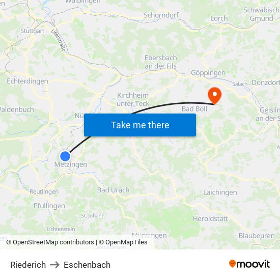 Riederich to Eschenbach map