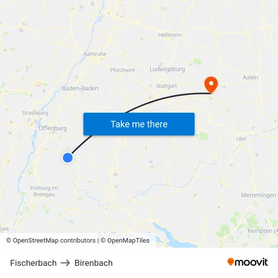 Fischerbach to Birenbach map