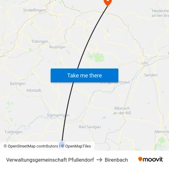 Verwaltungsgemeinschaft Pfullendorf to Birenbach map