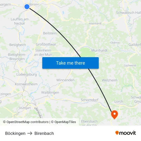 Böckingen to Birenbach map