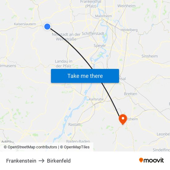 Frankenstein to Birkenfeld map