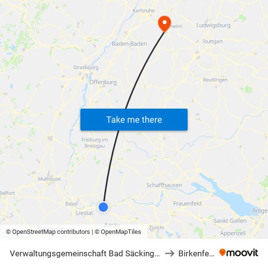 Verwaltungsgemeinschaft Bad Säckingen to Birkenfeld map