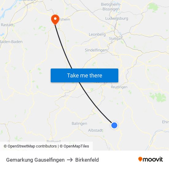 Gemarkung Gauselfingen to Birkenfeld map