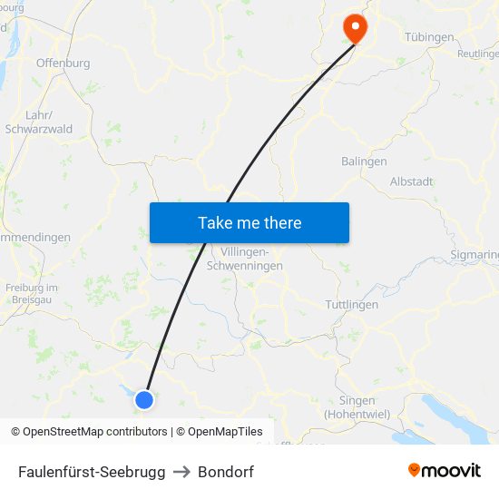 Faulenfürst-Seebrugg to Bondorf map