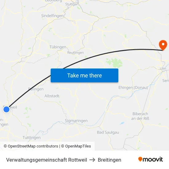 Verwaltungsgemeinschaft Rottweil to Breitingen map