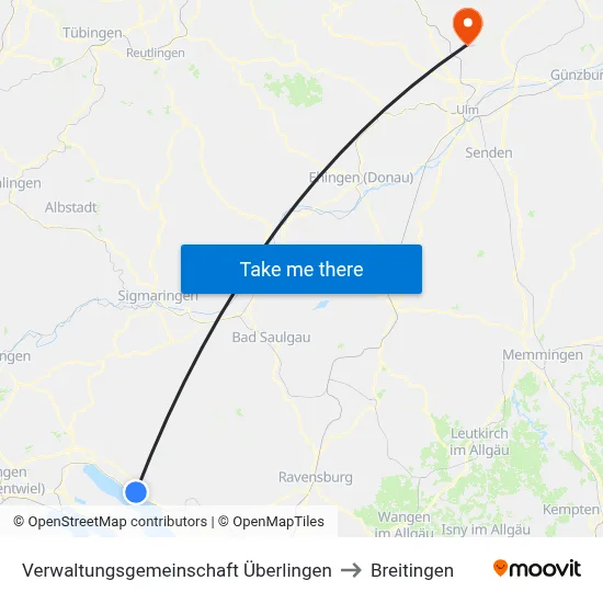 Verwaltungsgemeinschaft Überlingen to Breitingen map