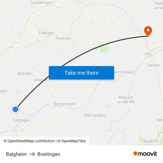 Balgheim to Breitingen map