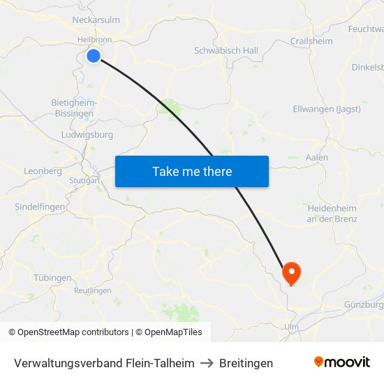 Verwaltungsverband Flein-Talheim to Breitingen map