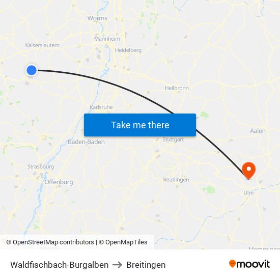 Waldfischbach-Burgalben to Breitingen map