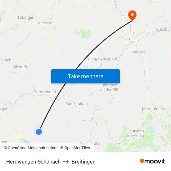 Herdwangen-Schönach to Breitingen map