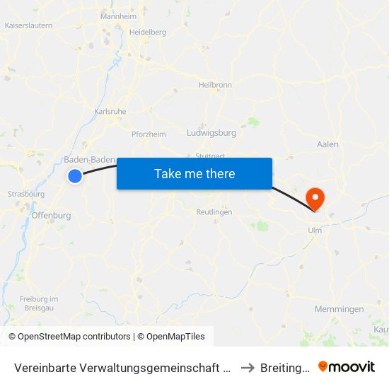 Vereinbarte Verwaltungsgemeinschaft Bühl to Breitingen map