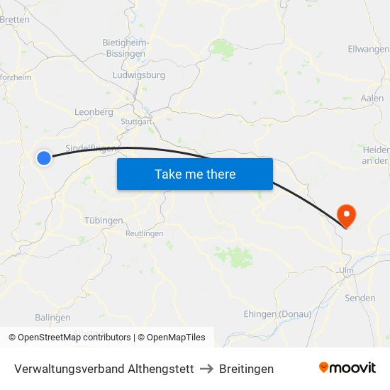 Verwaltungsverband Althengstett to Breitingen map