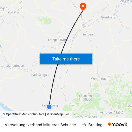 Verwaltungsverband Mittleres Schussental to Breitingen map