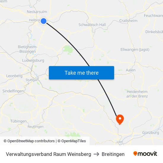 Verwaltungsverband Raum Weinsberg to Breitingen map