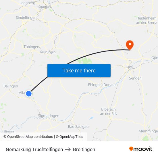 Gemarkung Truchtelfingen to Breitingen map