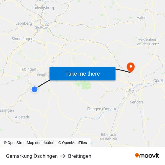 Gemarkung Öschingen to Breitingen map