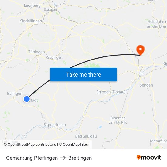 Gemarkung Pfeffingen to Breitingen map