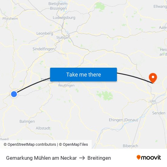 Gemarkung Mühlen am Neckar to Breitingen map