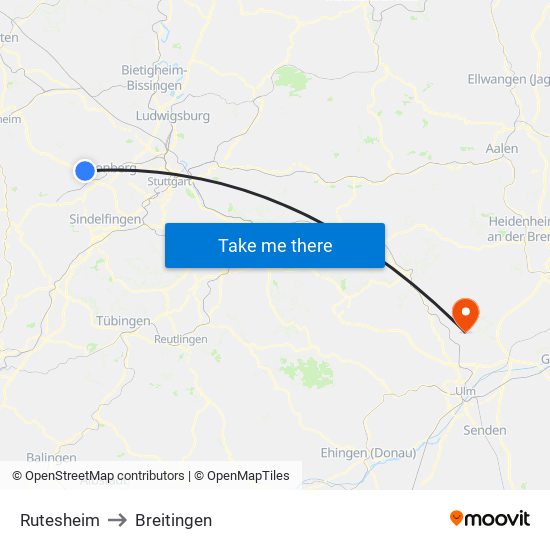 Rutesheim to Breitingen map