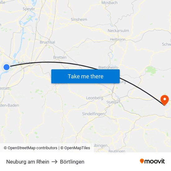 Neuburg am Rhein to Börtlingen map