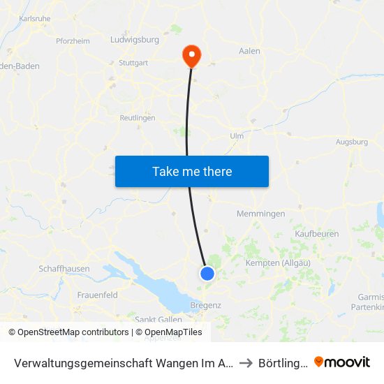 Verwaltungsgemeinschaft Wangen Im Allgäu to Börtlingen map