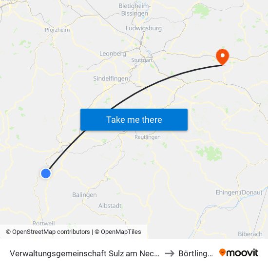 Verwaltungsgemeinschaft Sulz am Neckar to Börtlingen map